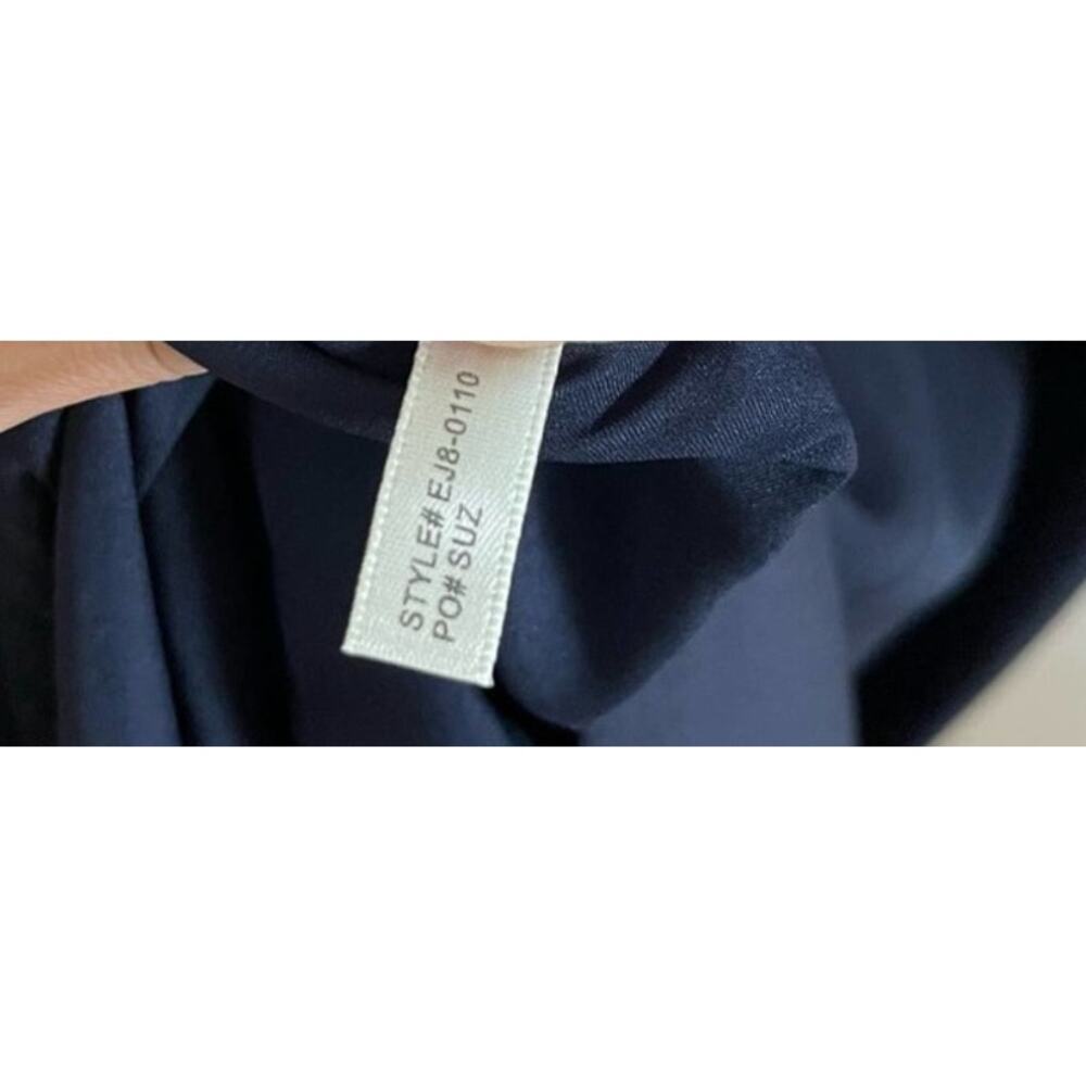 Eliza J Ruffle Front Formal Dress Pleating Waist Sleeveless Blue Size 8 NWT - Picture 6 of 12